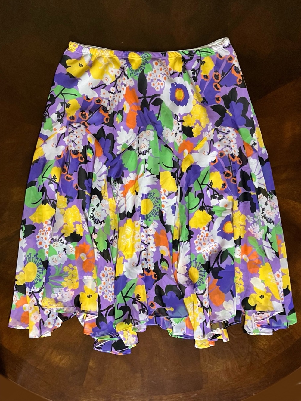 Bob Mackie Wearable Art Floral Skirt 1X NWT Hand Screened Asymmetrical Plus
